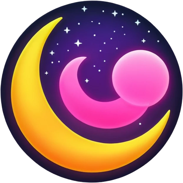 Neon moon emoji