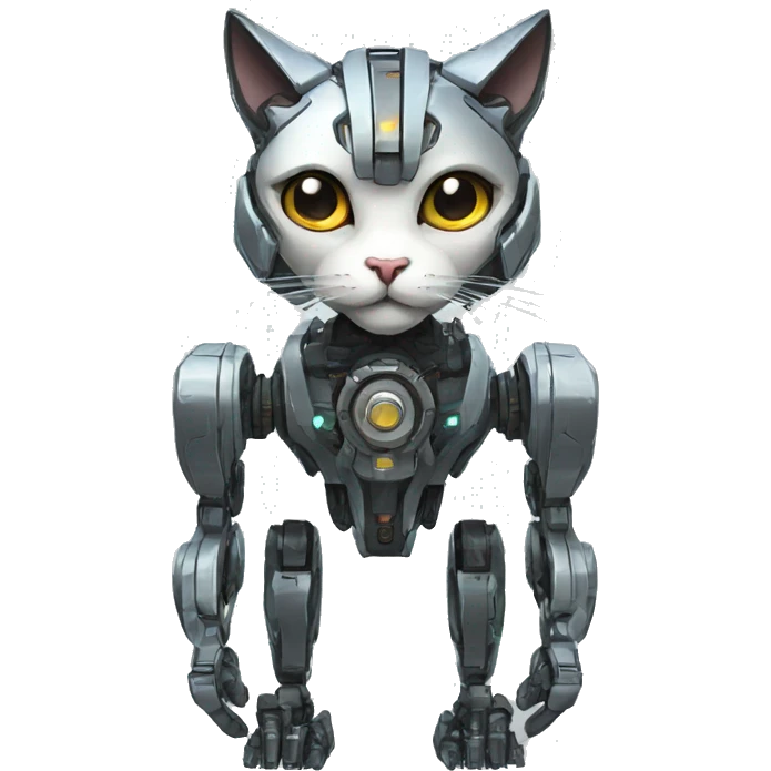 Futuristic mechanical cat-mecha emoji