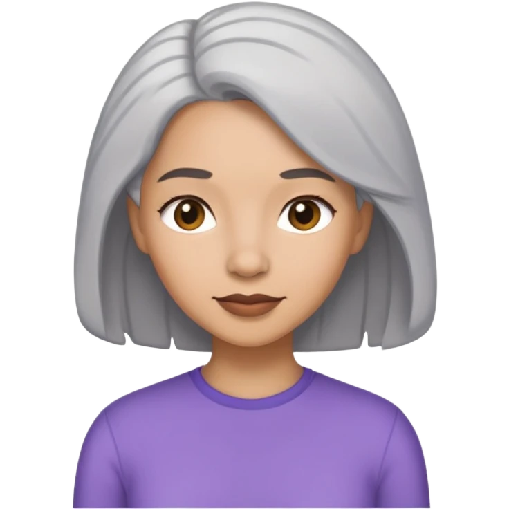 Femme métisse cheveux gris  emoji
