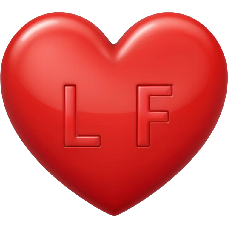 The letters l and f in a heart emoji