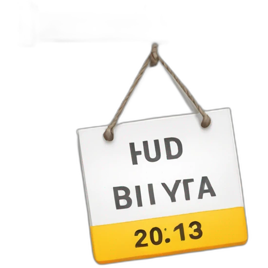 hanging sign with busy text emoji