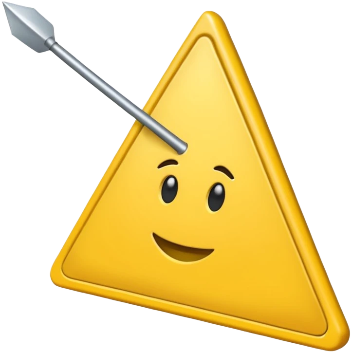 Hace una imagen con un triángulo amarillo y que adentro tenga una flecha apuntando a la izquierda emoji