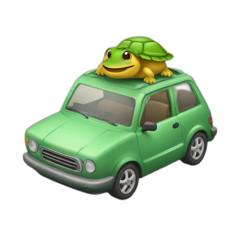 Tortu sur voiture emoji