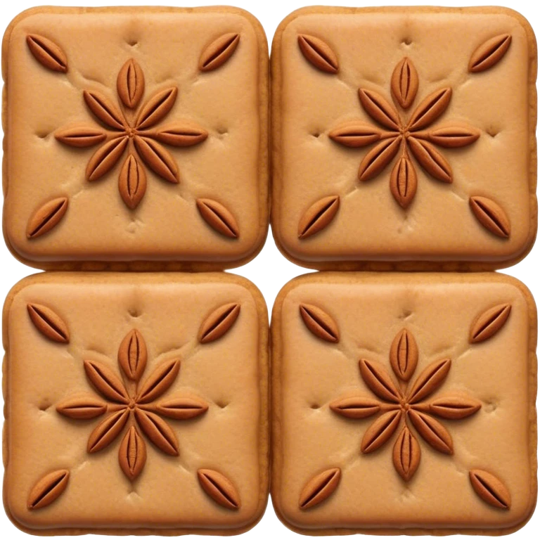 Cinematic Realistic Speculaas Biscuit Emoji, featuring spiced, crisp cookies rendered with lifelike detail and warm, aromatic lighting. emoji