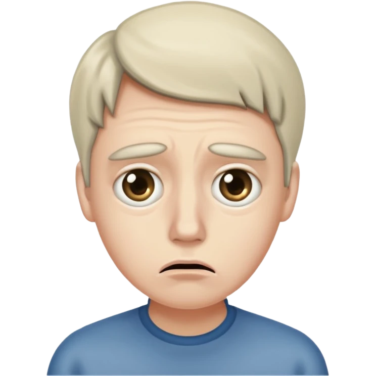 una persona con cara de anchoa preocupado con cara de anchoa emoji