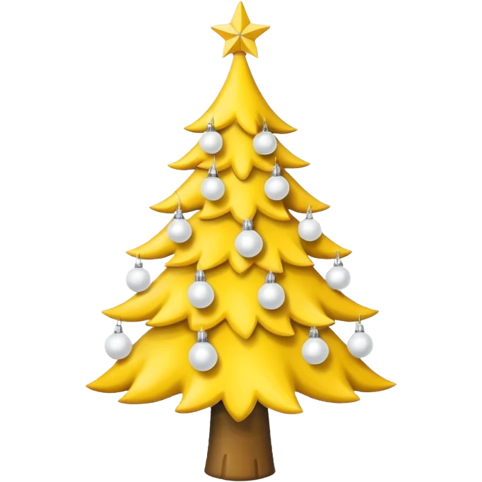Yellow Christmas tree with white bulbs emoji