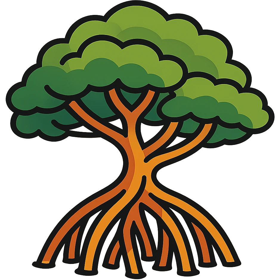 mangrove tree, without background, only the tree emoji