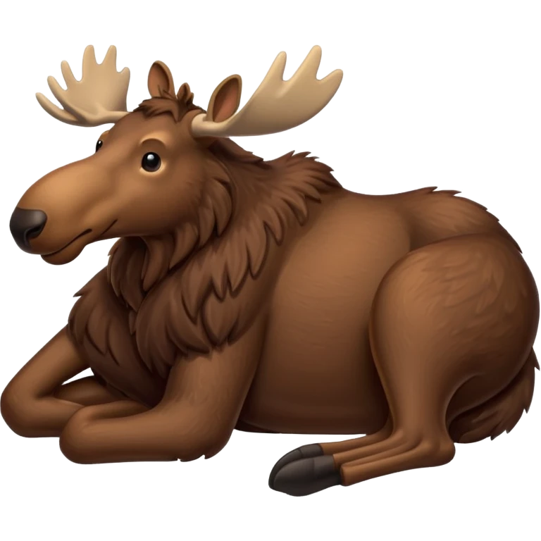 moose lying with legs tucked, calm emoji
