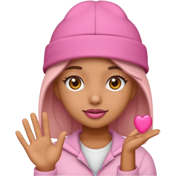 A baddie girl giving cute vibes but don't make it look like more of a human emoji more of a emoji emoji