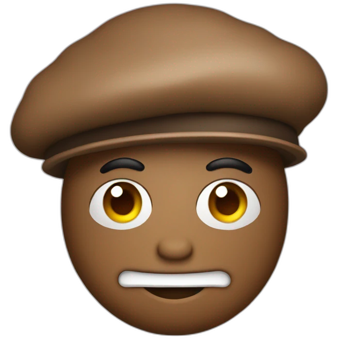 poop emoji with beret emoji