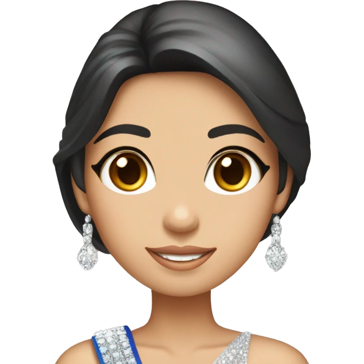 Miss universe Thailand with tan skin and long straight hair and wearing a crown emoji