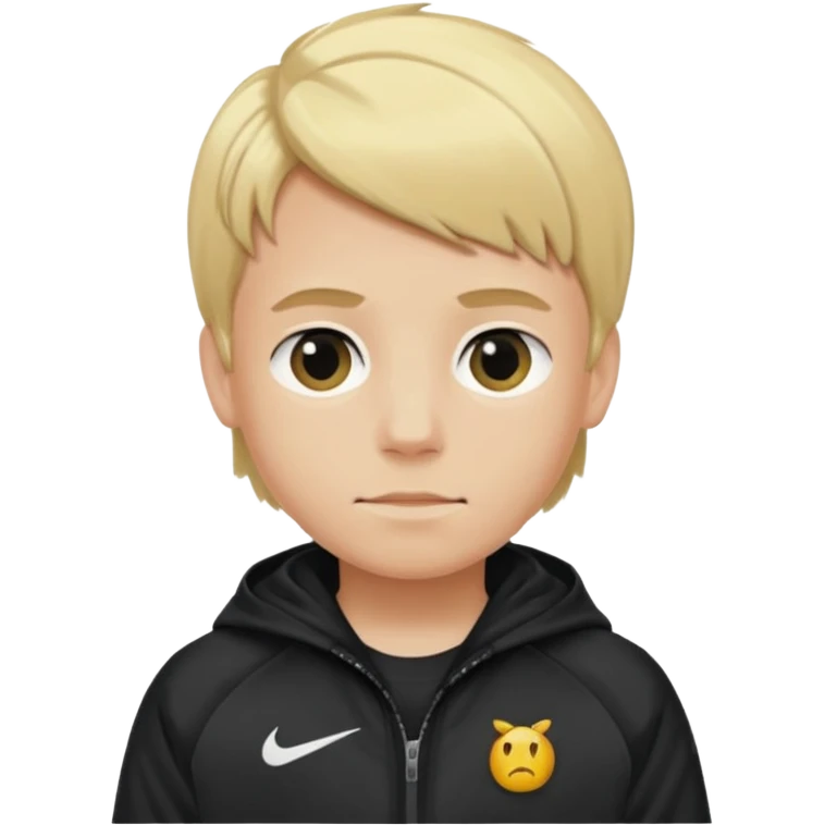 A boy with blond hair wearing a Nike jacket emoji