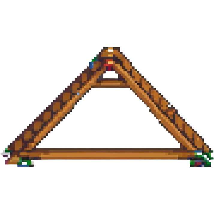 triangle wood truss, pixel art style emoji