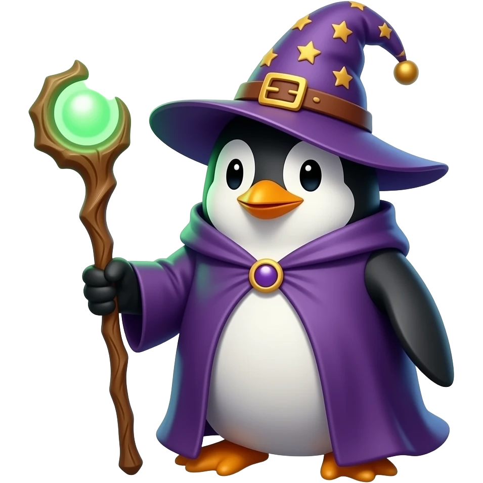 Penguin Wizard emoji