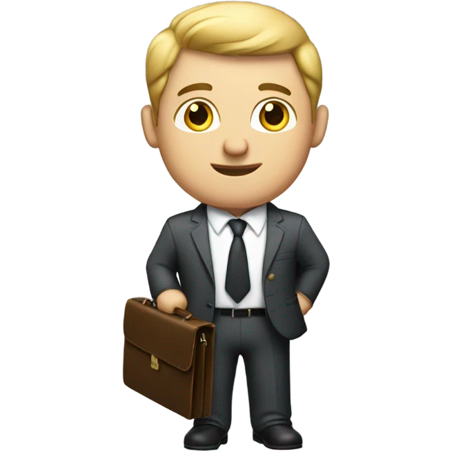 White Business man holding briefcase  emoji