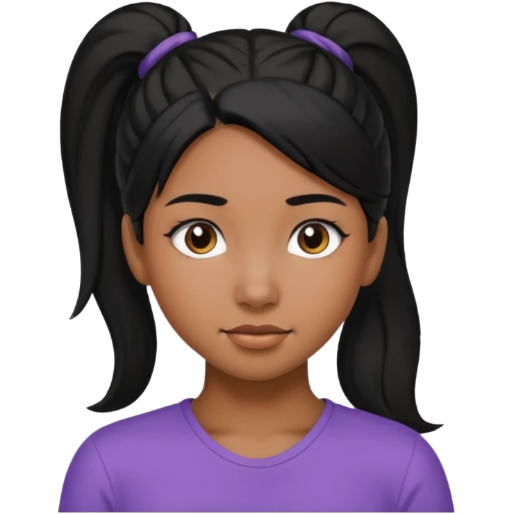Black Hair Girl with ponytale emoji