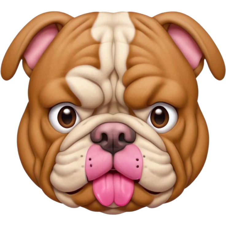 light brown bulldog facing forwards, head and shoulders emoji