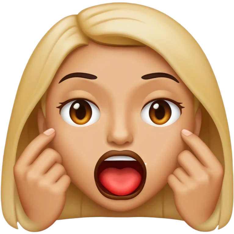 Emoji biting lip and raising a brow emoji