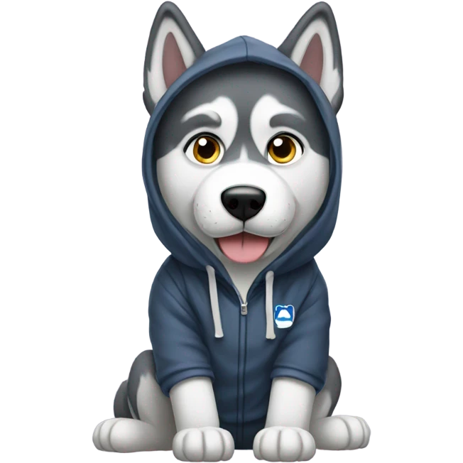 Husky wearing a hoodie emoji