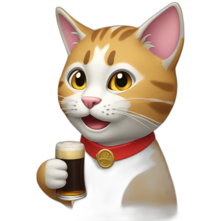 gato tomando cerveza emoji