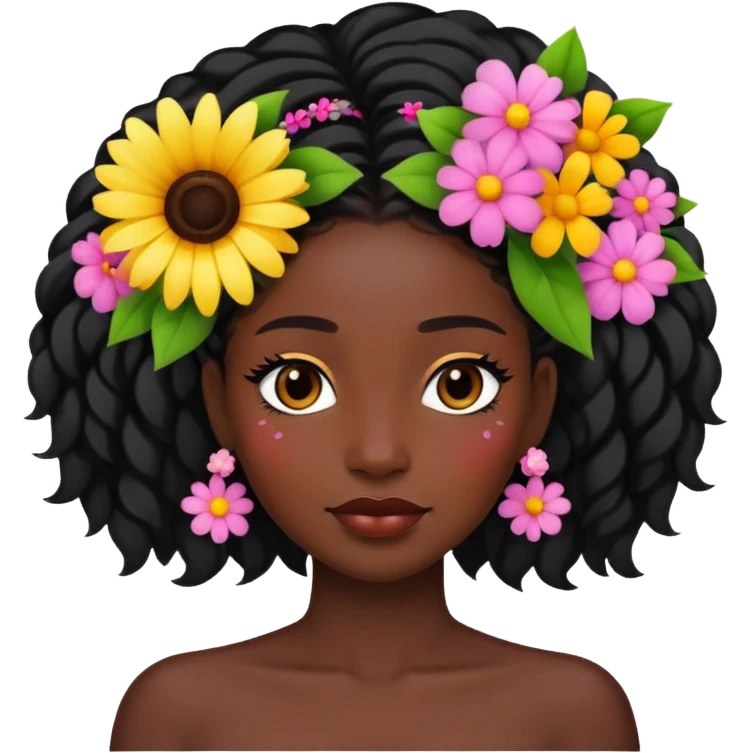 Black Lively with flowers emoji