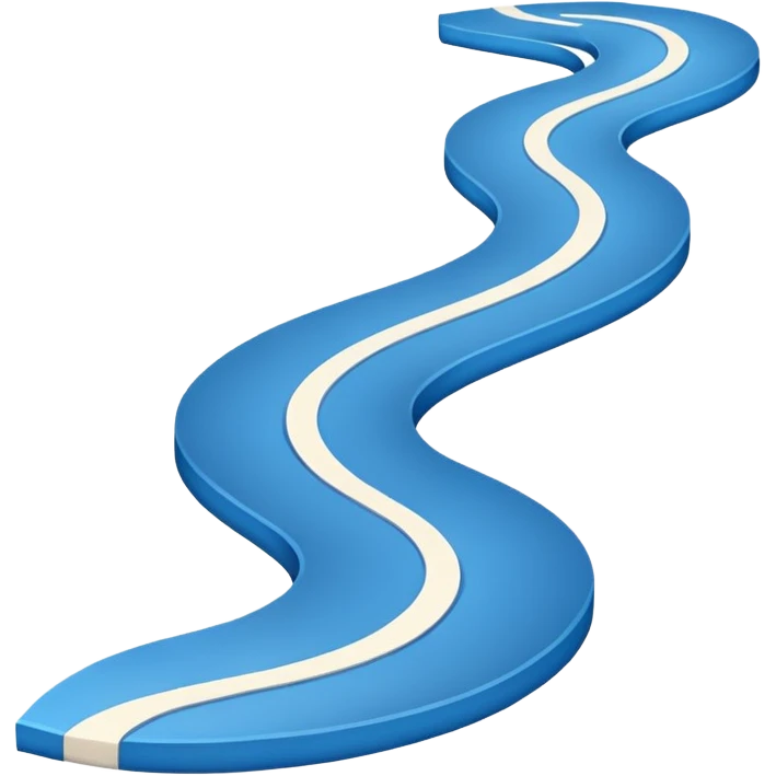 Clean roadmap icon emoji with curved path and milestones, modern corporate style emoji