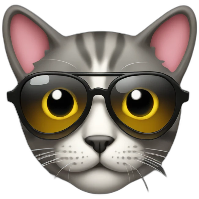 cool cat with heart shades emoji