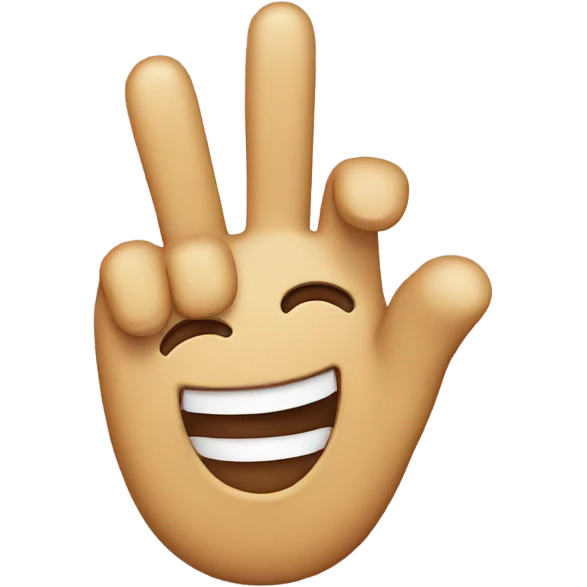 An emoji that have the middel finger up and stil happy emoji