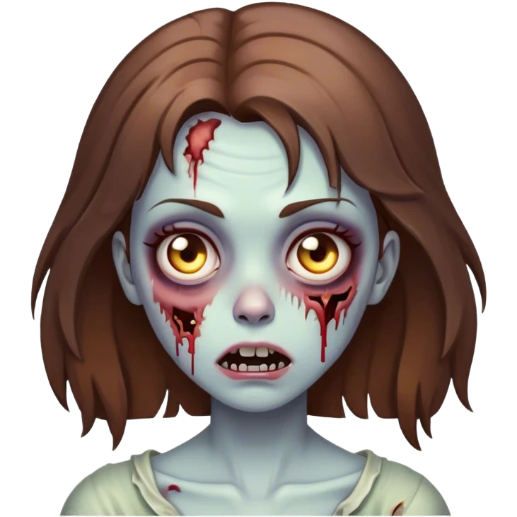 Zombie girl with brown hair emoji