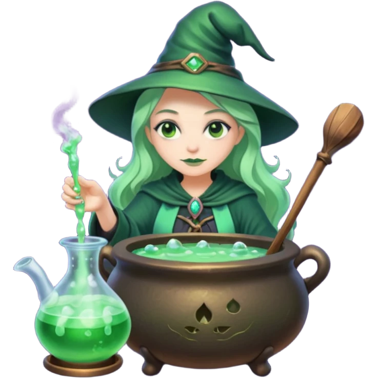 green witch cooking potion emoji