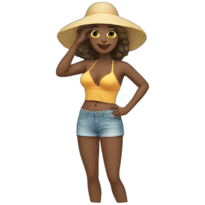 Femme à la plage emoji