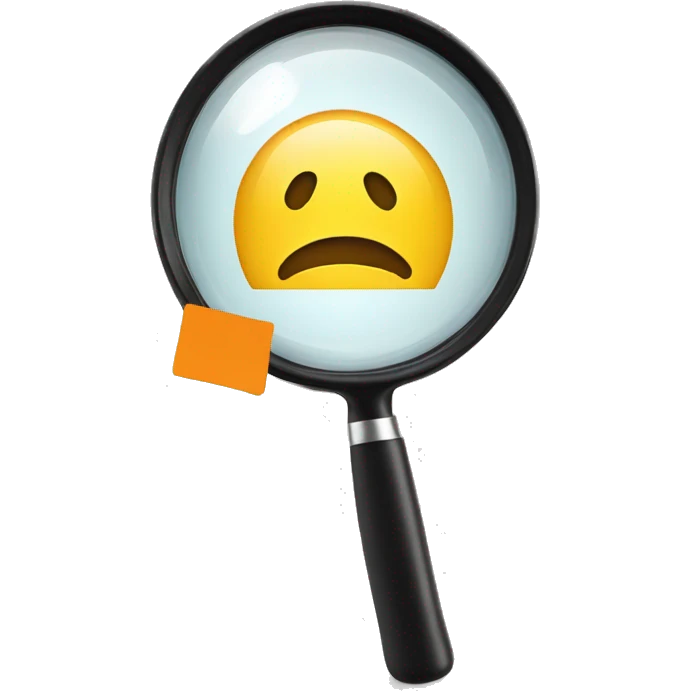 magnifying glass with a discount label emoji