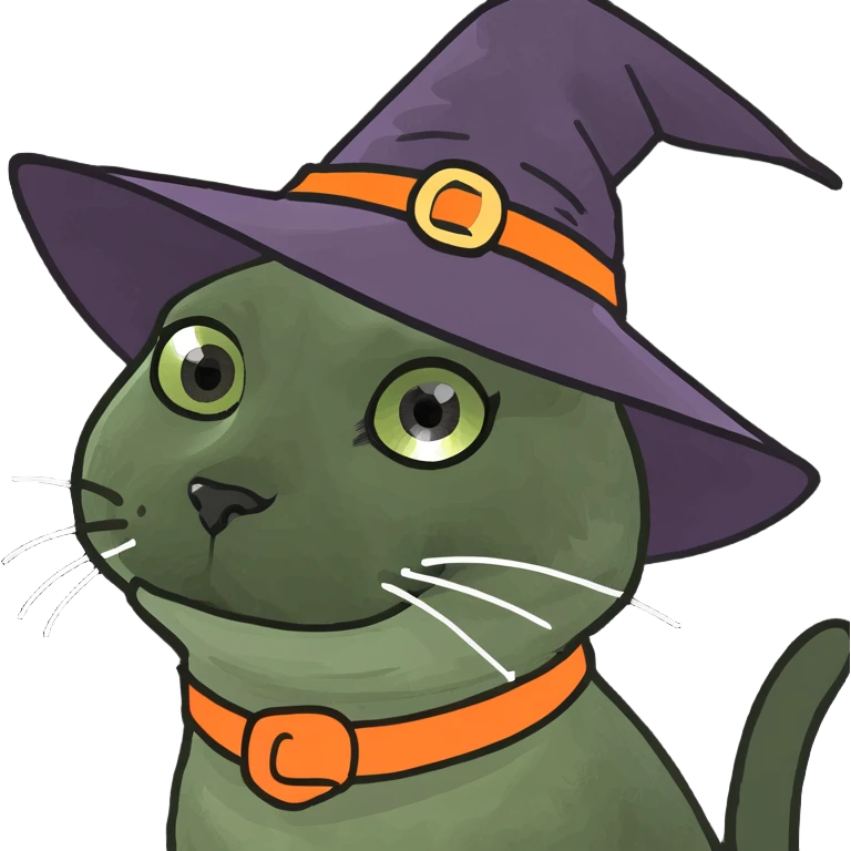 Cat with witch hat emoji