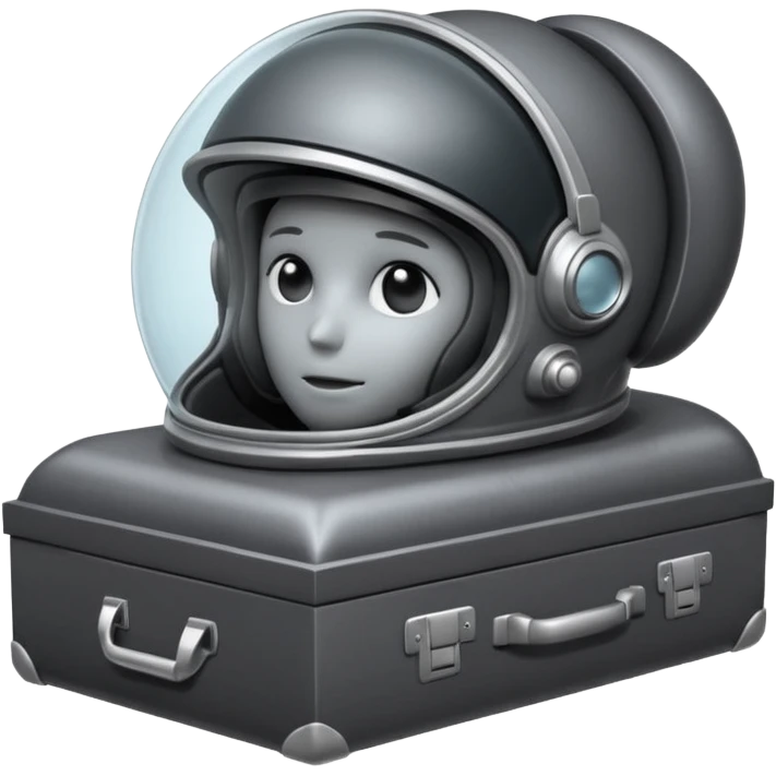 bodyless dark grey astronaut helmet, NO face, empty casket emoji