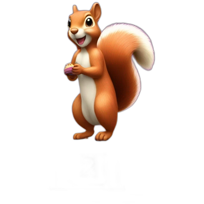 the squirrel stands on the prize podium taking first place emoji