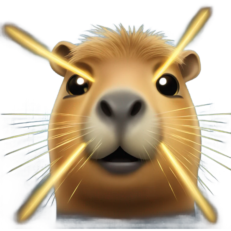 Capybara shooting laser eyes emoji