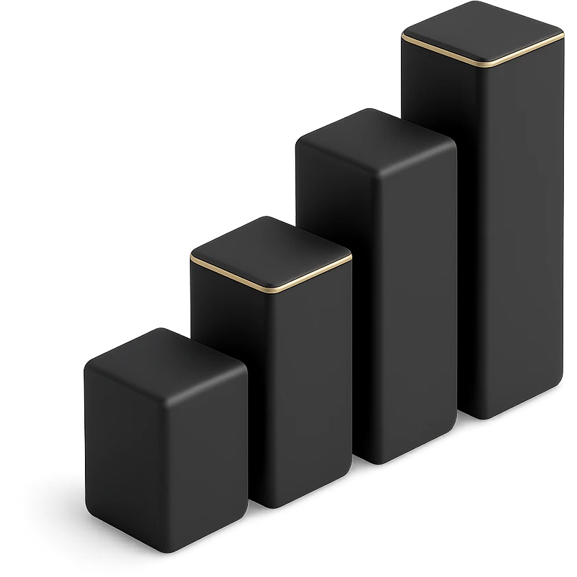 a bar chart in 3D black style emoji