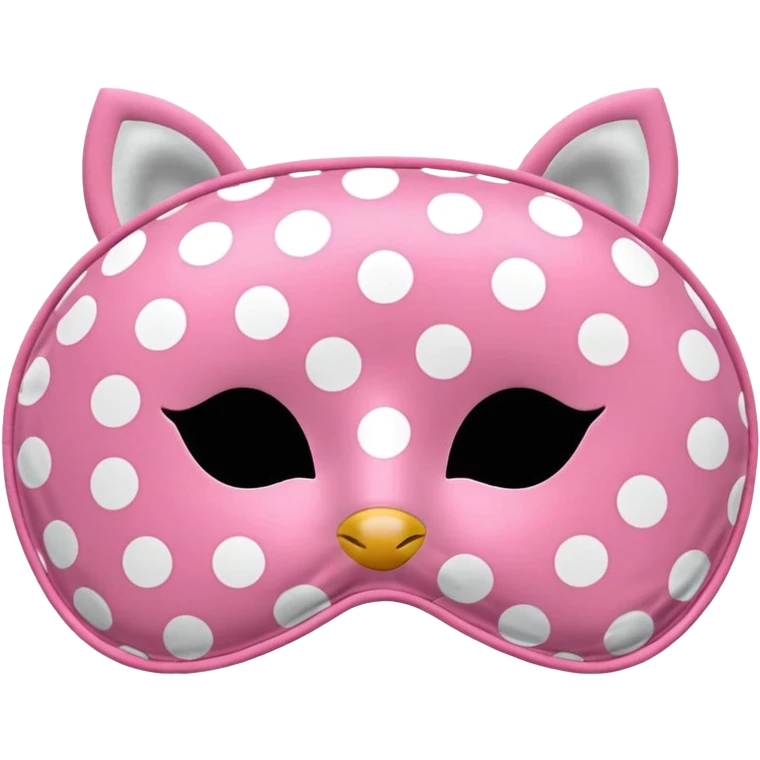Pink sleeping mask with white polka dots emoji