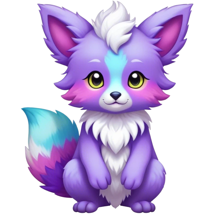 Kawaii bright fantasy ethereal anthro fursona Fakemon animal creature emoji