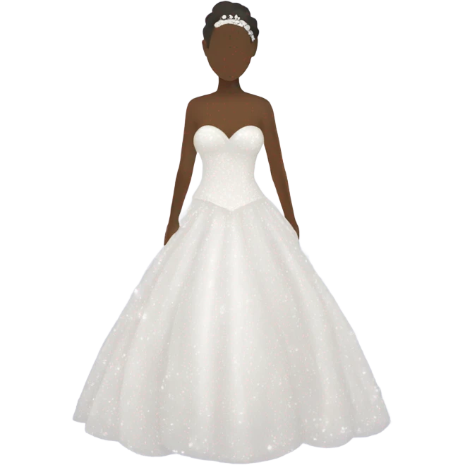 A sparkling wedding dress silhouette. emoji