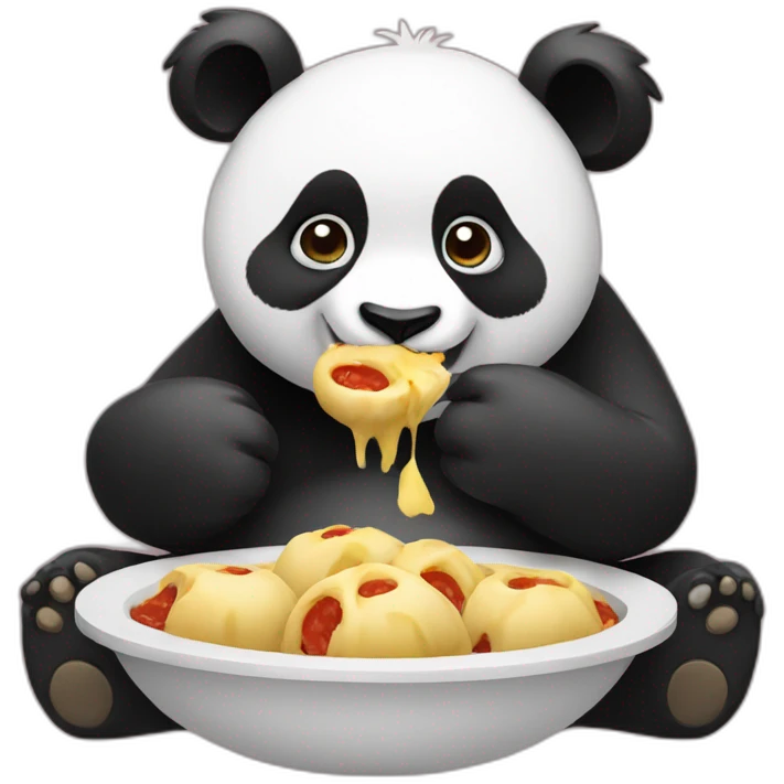 Panda eating momo emoji
