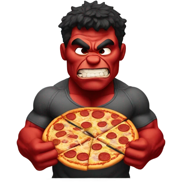Red hulk eating pizza  emoji