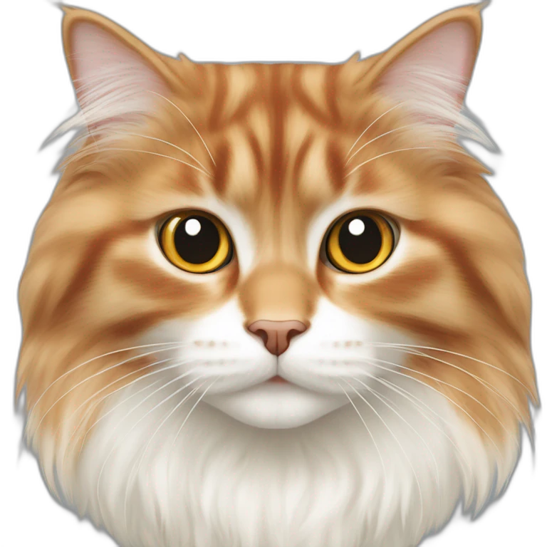 white and red Scottish longhair cat emoji