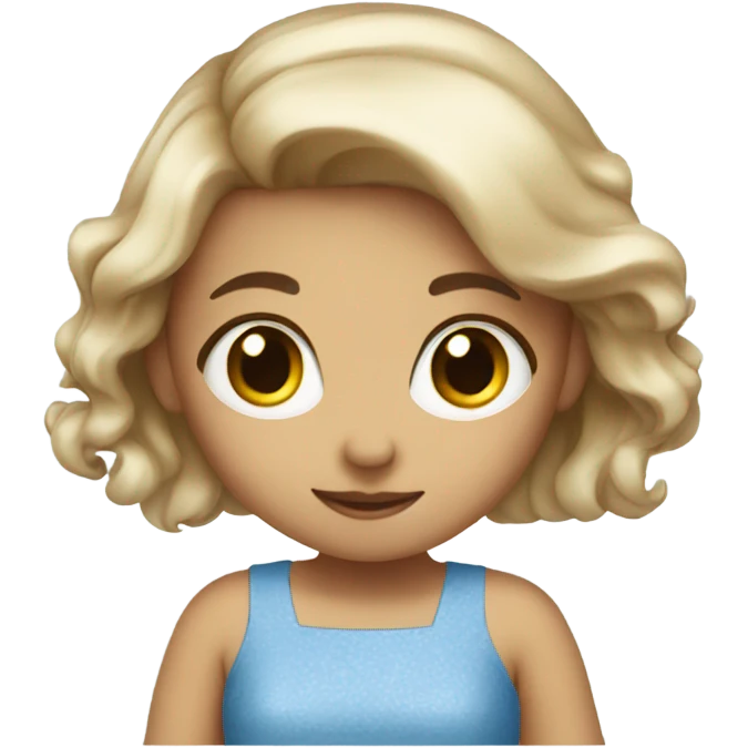 Cute girl in blue dress emoji
