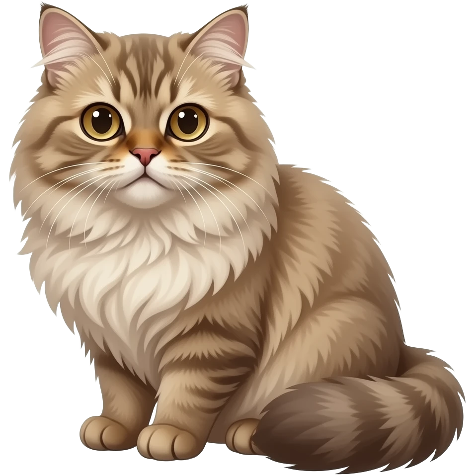 Realistic ugly sitting beautiful fine aesthetic thin Persiancat emoji