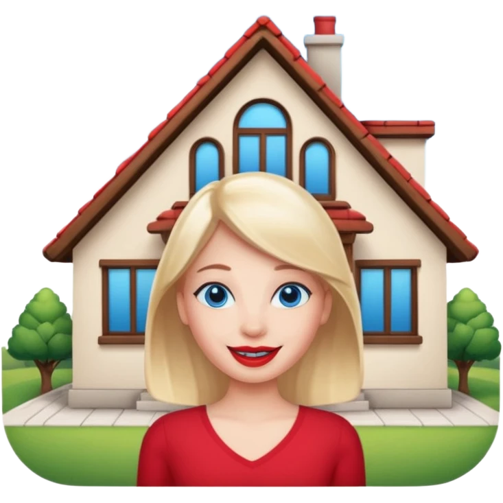 dessiner une maison moderne , met une pancarte "Airbnb", rajoute un visage (yeux et bouche) avec un sourire. emoji