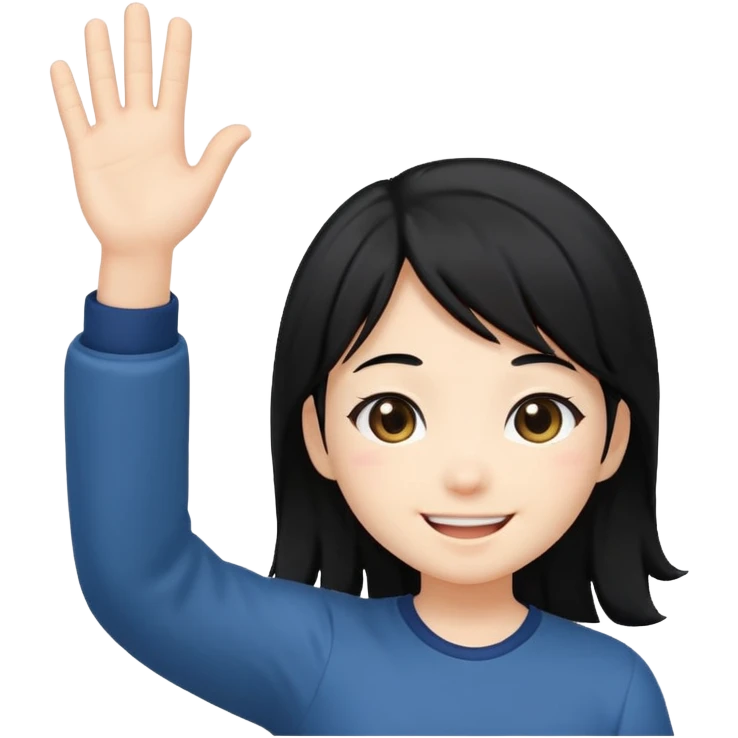 A chibi anime character waving emoji