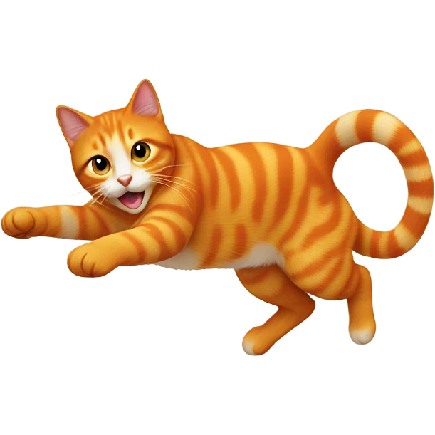 Orange cat jumping emoji