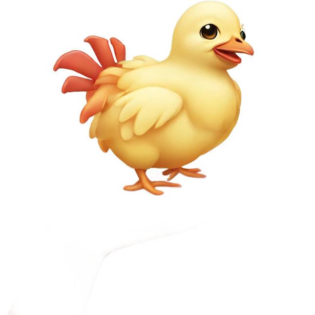 Baby chicken and sea crab, holding hands emoji