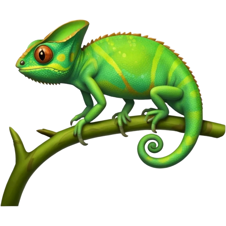 A green chameleon  emoji